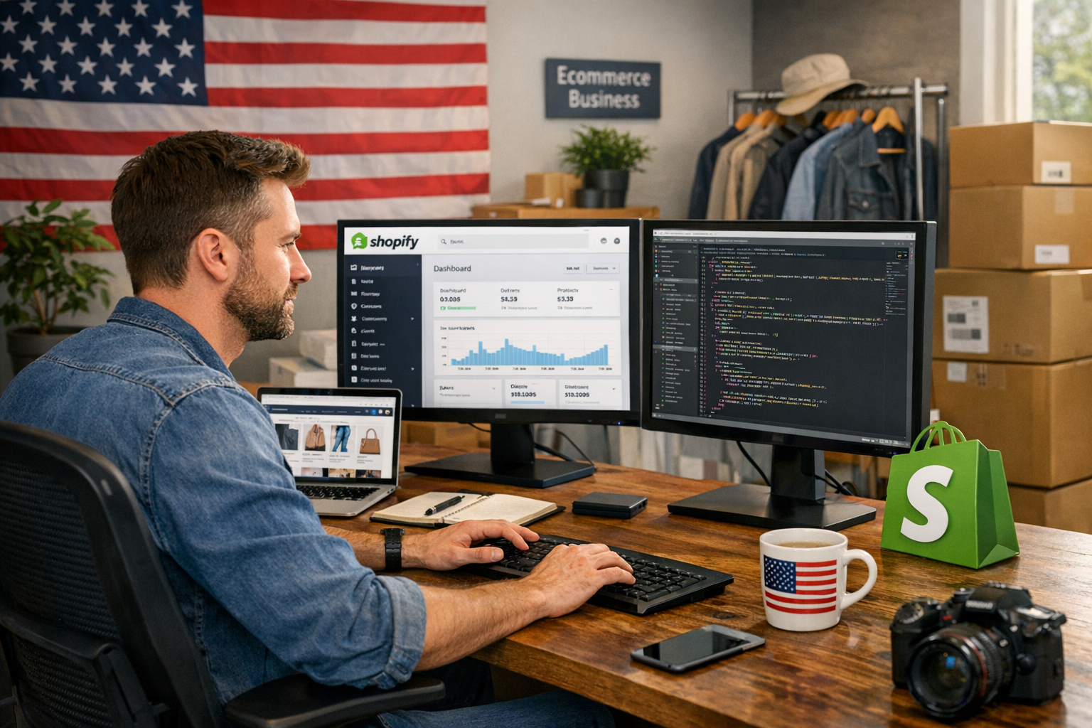Shopify developer in USA working on ecommerce website optimization