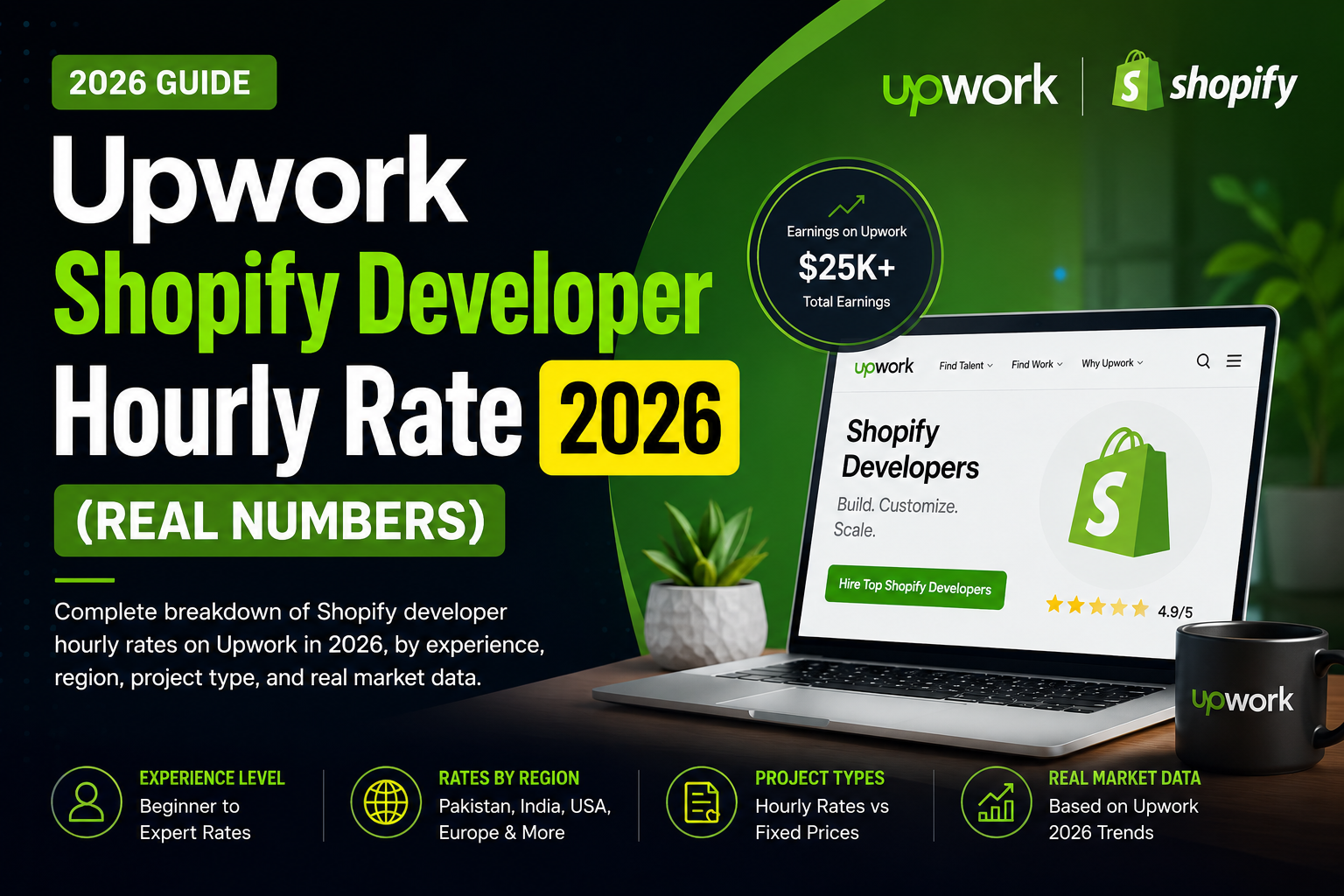 Upwork Shopify Developer Hourly Rate 2026 (Real Numbers)